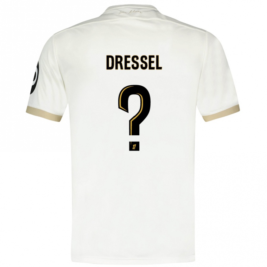 Niño Fútbol Camiseta Charlie Dressel #0 Blanco Dorado 2ª Equipación 2024/25 Argentina