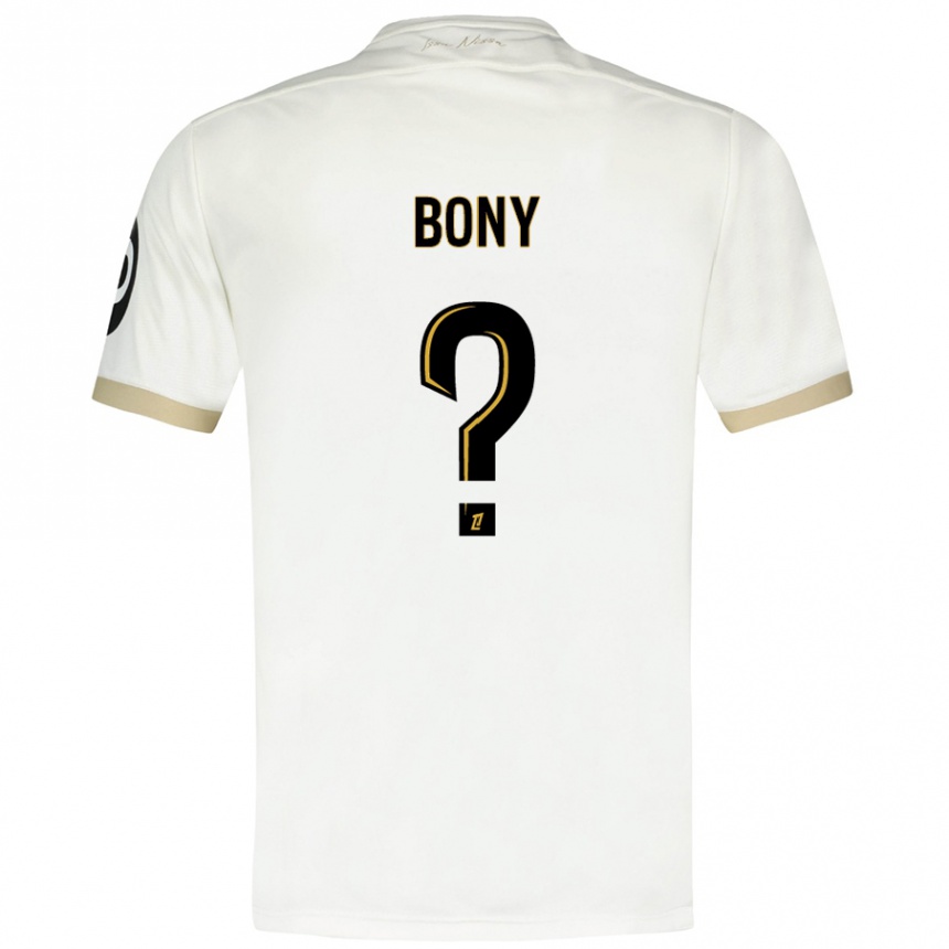 Niño Fútbol Camiseta Geoffroy Bony #0 Blanco Dorado 2ª Equipación 2024/25 Argentina