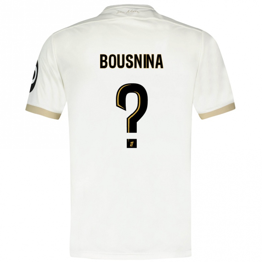 Niño Fútbol Camiseta Farès Bousnina #0 Blanco Dorado 2ª Equipación 2024/25 Argentina