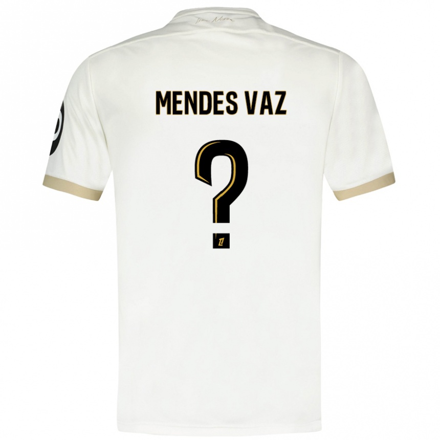 Niño Fútbol Camiseta Hernâni Mendes Vaz #0 Blanco Dorado 2ª Equipación 2024/25 Argentina