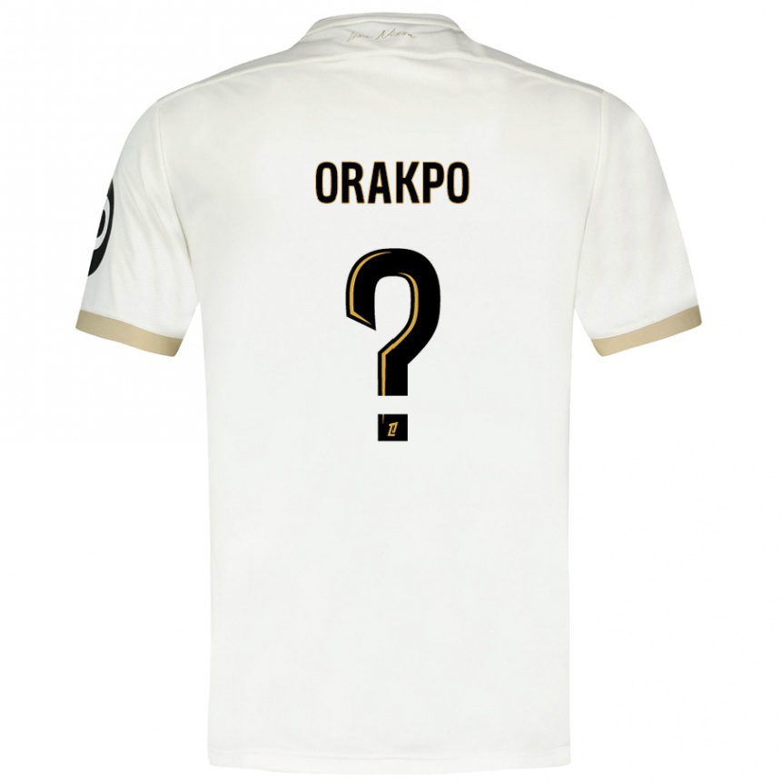 Niño Fútbol Camiseta Victor Orakpo #0 Blanco Dorado 2ª Equipación 2024/25 Argentina