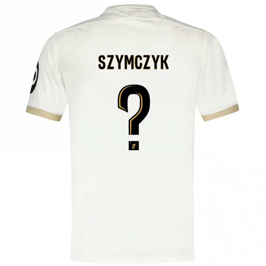 Niño Fútbol Camiseta Kacper Szymczyk #0 Blanco Dorado 2ª Equipación 2024/25 Argentina