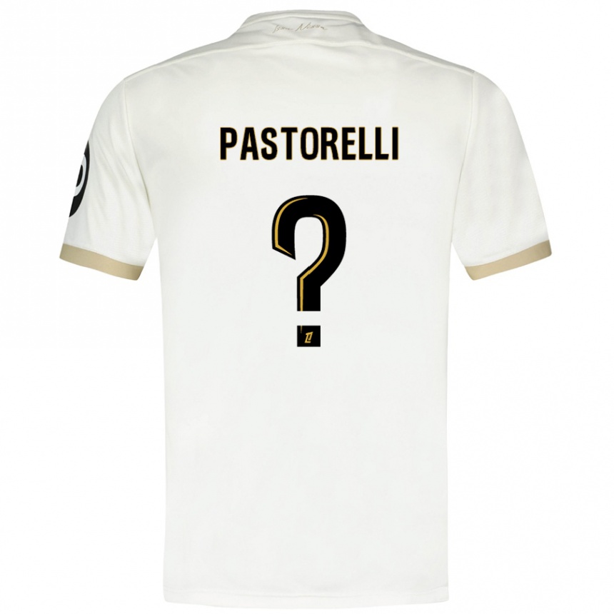 Niño Fútbol Camiseta Julien Pastorelli #0 Blanco Dorado 2ª Equipación 2024/25 Argentina