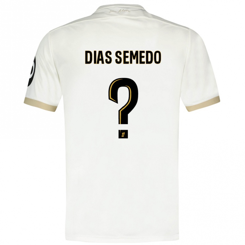 Niño Fútbol Camiseta Samuel Dias Semedo #0 Blanco Dorado 2ª Equipación 2024/25 Argentina