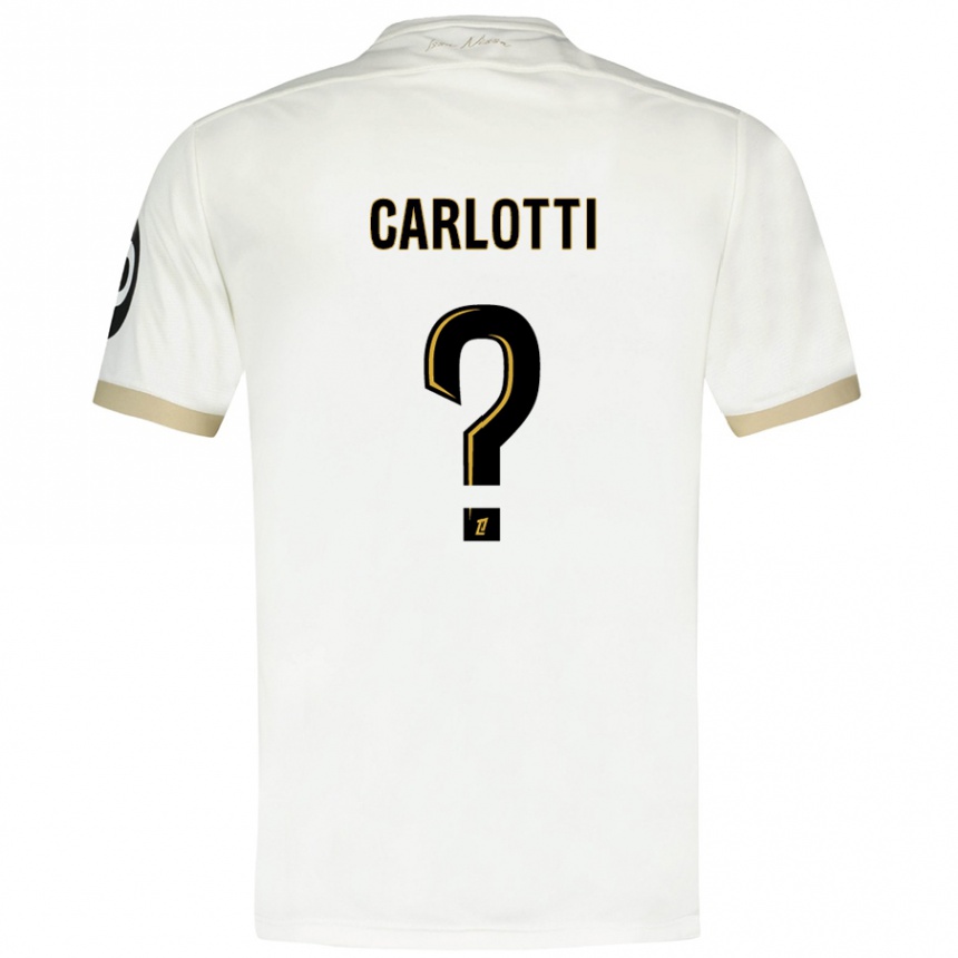 Niño Fútbol Camiseta Mathis Carlotti #0 Blanco Dorado 2ª Equipación 2024/25 Argentina