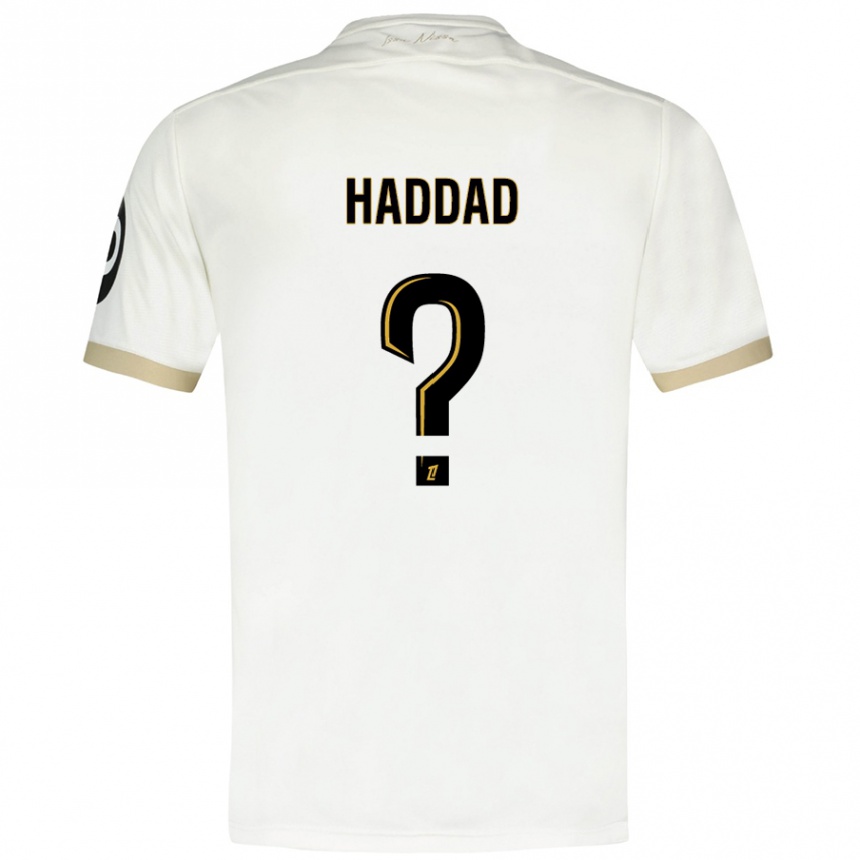 Niño Fútbol Camiseta Yacine Haddad #0 Blanco Dorado 2ª Equipación 2024/25 Argentina