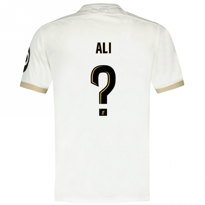 Niño Fútbol Camiseta Kéfren Ali #0 Blanco Dorado 2ª Equipación 2024/25 Argentina