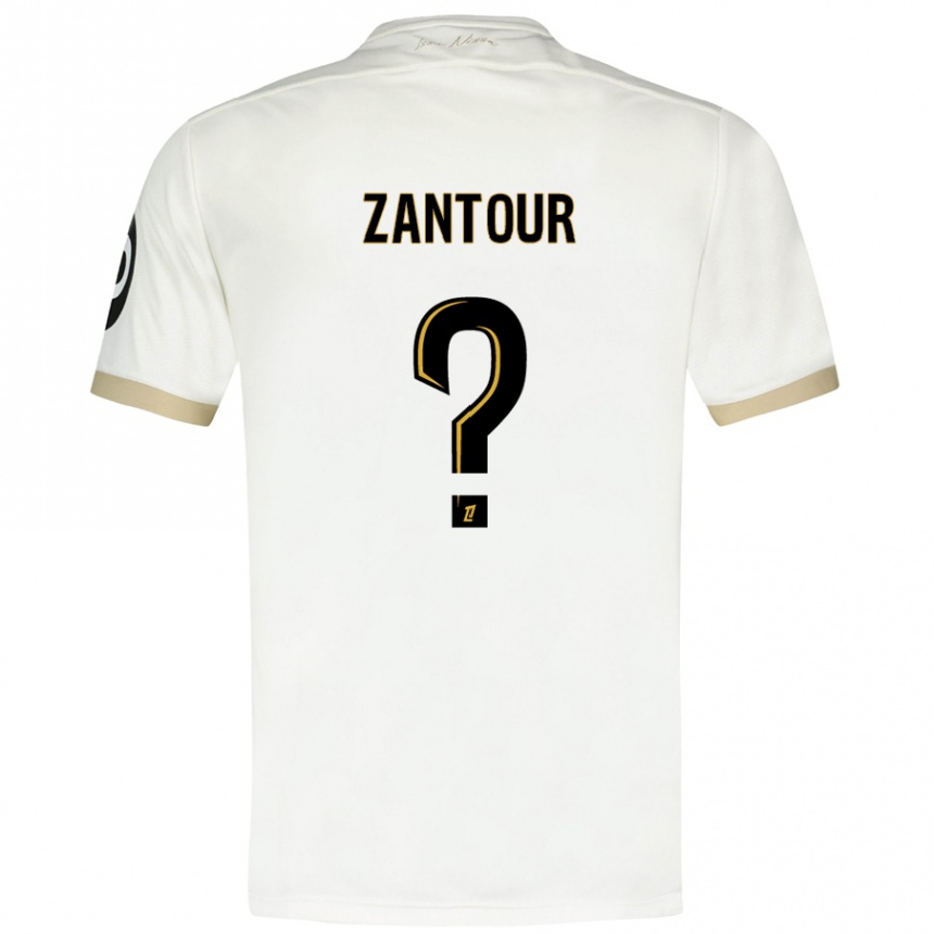 Niño Fútbol Camiseta Ishaq Zantour #0 Blanco Dorado 2ª Equipación 2024/25 Argentina