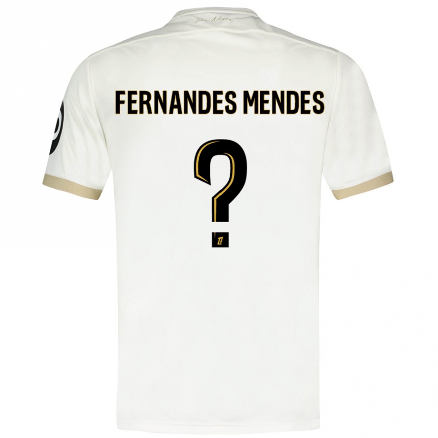 Niño Fútbol Camiseta Mathis Fernandes Mendes #0 Blanco Dorado 2ª Equipación 2024/25 Argentina