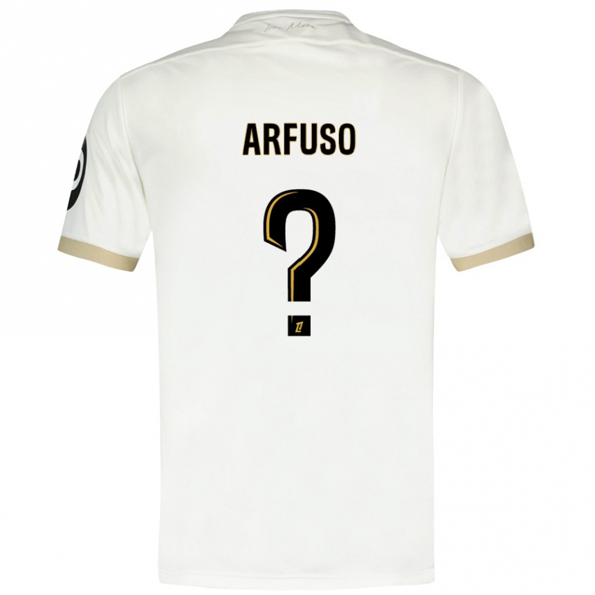 Niño Fútbol Camiseta Vincenzo Arfuso #0 Blanco Dorado 2ª Equipación 2024/25 Argentina