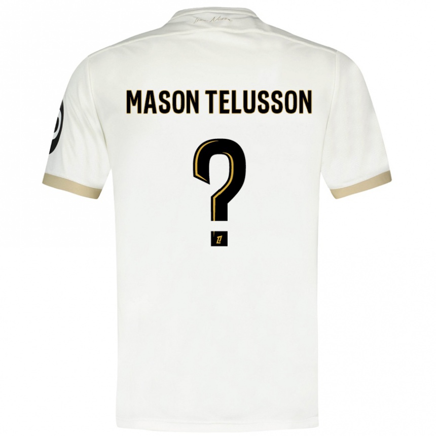 Niño Fútbol Camiseta Jah Mason Telusson #0 Blanco Dorado 2ª Equipación 2024/25 Argentina