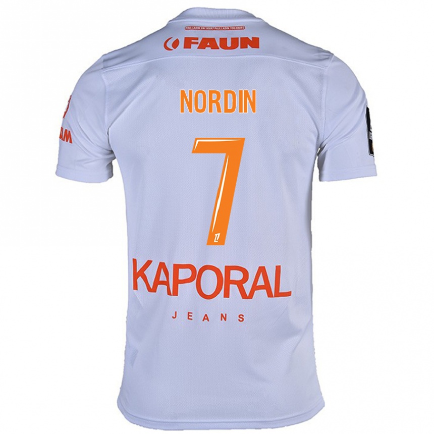 Niño Fútbol Camiseta Arnaud Nordin #7 Blanco 2ª Equipación 2024/25 Argentina