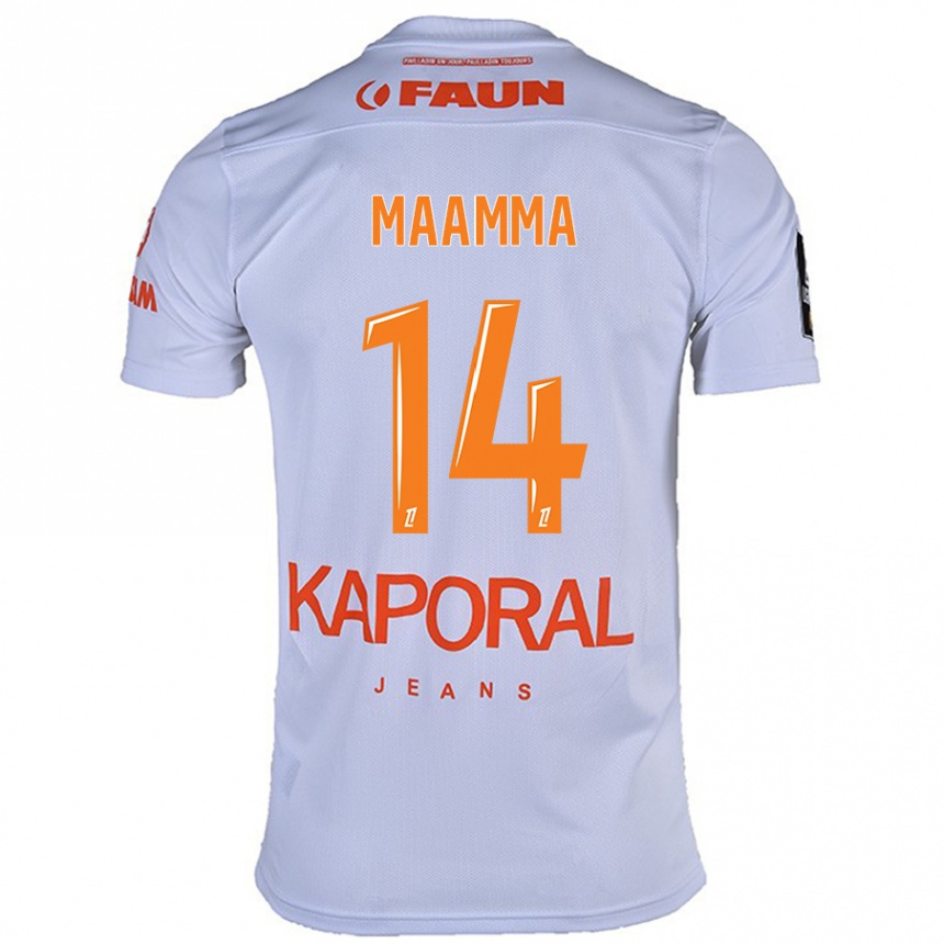 Niño Fútbol Camiseta Othmane Maamma #14 Blanco 2ª Equipación 2024/25 Argentina