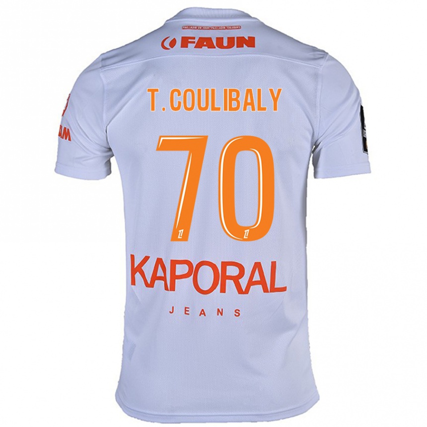 Niño Fútbol Camiseta Tanguy Coulibaly #70 Blanco 2ª Equipación 2024/25 Argentina