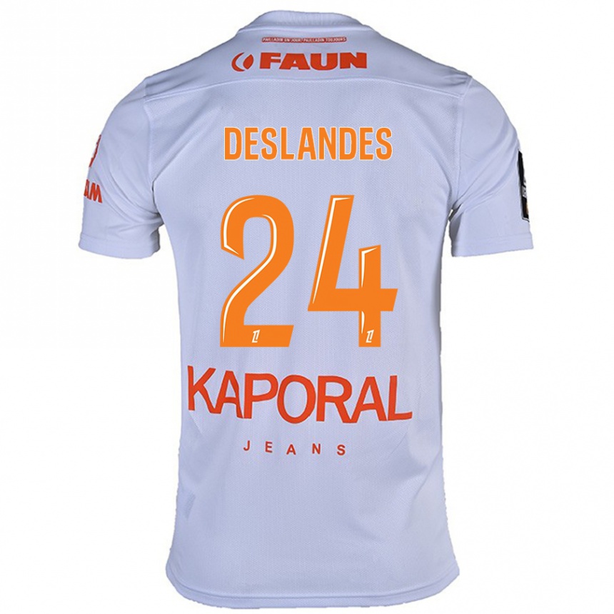 Niño Fútbol Camiseta Océane Deslandes #24 Blanco 2ª Equipación 2024/25 Argentina