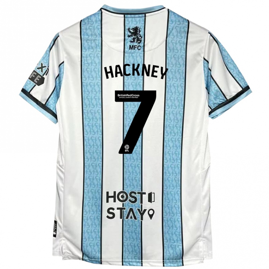 Niño Fútbol Camiseta Hayden Hackney #7 Blanco Azul 2ª Equipación 2024/25 Argentina