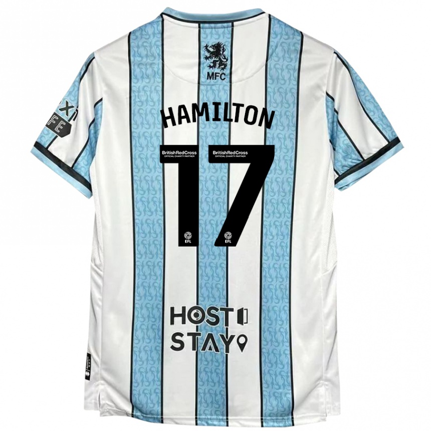 Niño Fútbol Camiseta Micah Hamilton #17 Blanco Azul 2ª Equipación 2024/25 Argentina