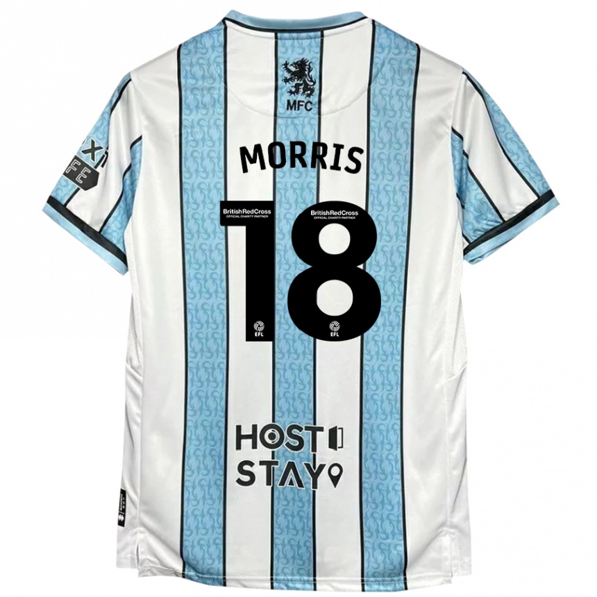 Niño Fútbol Camiseta Aidan Morris #18 Blanco Azul 2ª Equipación 2024/25 Argentina