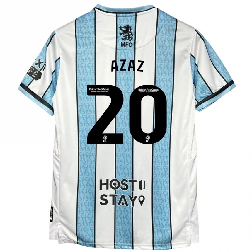 Niño Fútbol Camiseta Finn Azaz #20 Blanco Azul 2ª Equipación 2024/25 Argentina