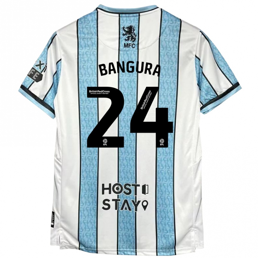 Niño Fútbol Camiseta Alex Bangura #24 Blanco Azul 2ª Equipación 2024/25 Argentina