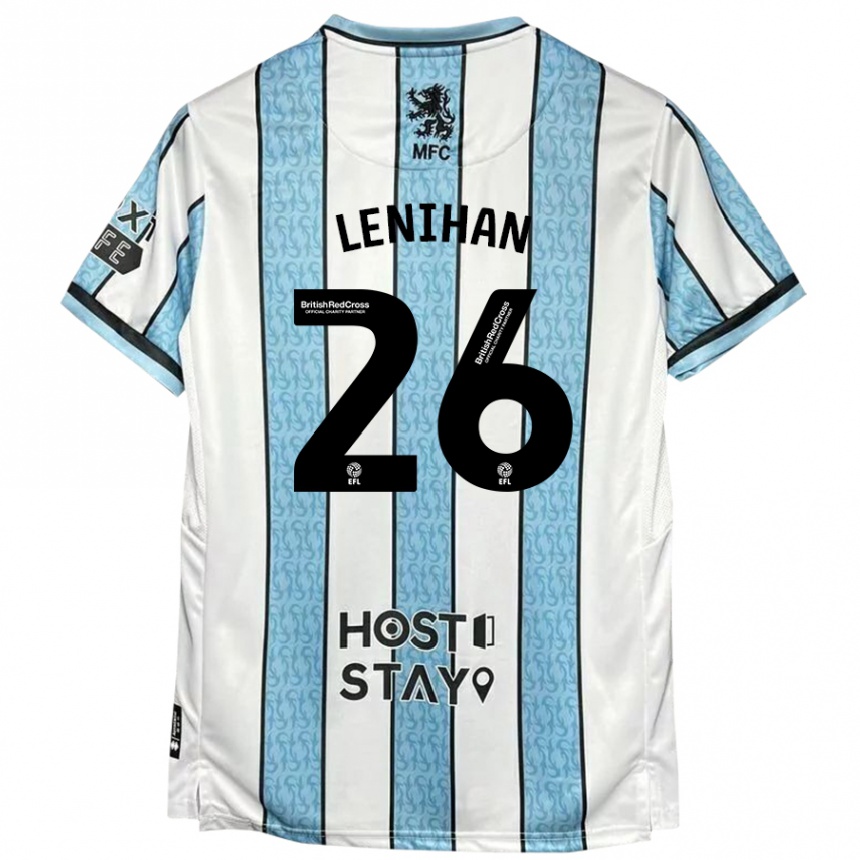 Niño Fútbol Camiseta Darragh Lenihan #26 Blanco Azul 2ª Equipación 2024/25 Argentina