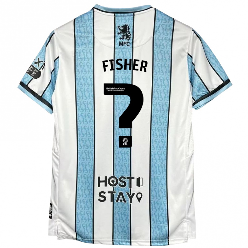 Niño Fútbol Camiseta Nathan Fisher #0 Blanco Azul 2ª Equipación 2024/25 Argentina