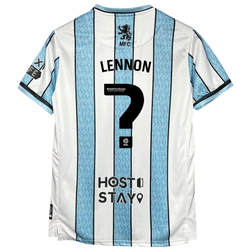 Niño Fútbol Camiseta Charlie Lennon #0 Blanco Azul 2ª Equipación 2024/25 Argentina