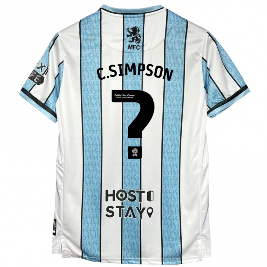 Niño Fútbol Camiseta Cameron Simpson #0 Blanco Azul 2ª Equipación 2024/25 Argentina