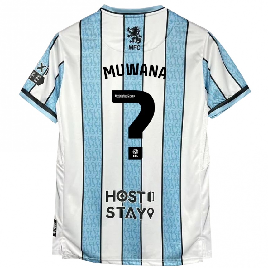 Niño Fútbol Camiseta Noah Muwana #0 Blanco Azul 2ª Equipación 2024/25 Argentina