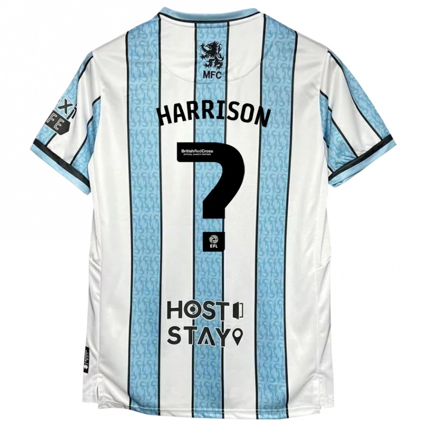 Niño Fútbol Camiseta Lucas Harrison #0 Blanco Azul 2ª Equipación 2024/25 Argentina