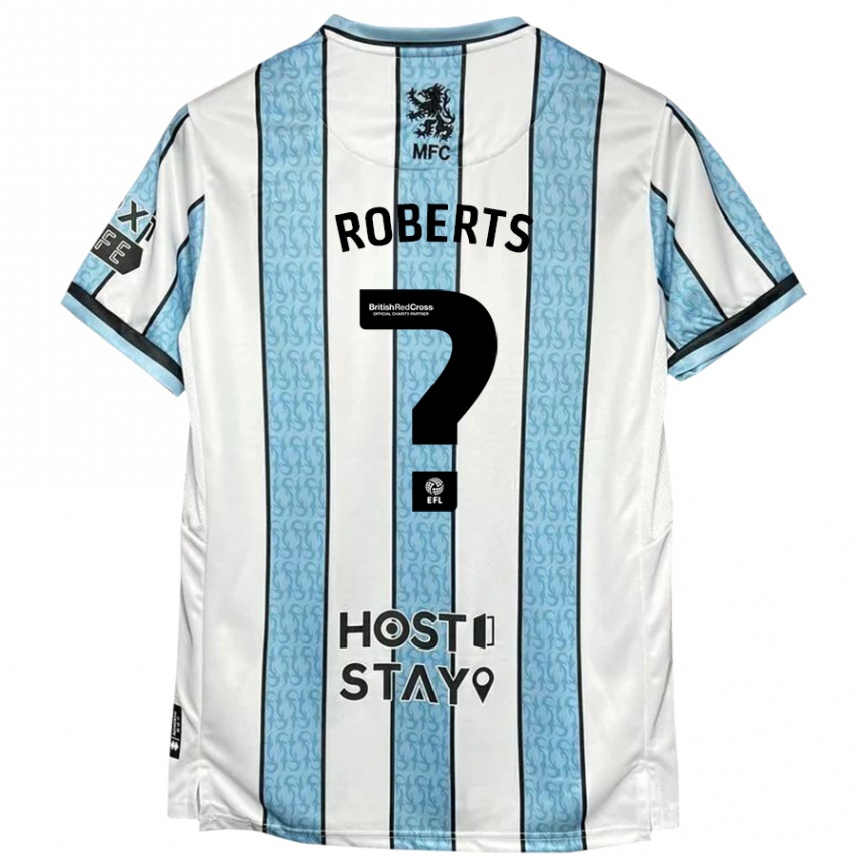 Niño Fútbol Camiseta Joe Roberts #0 Blanco Azul 2ª Equipación 2024/25 Argentina