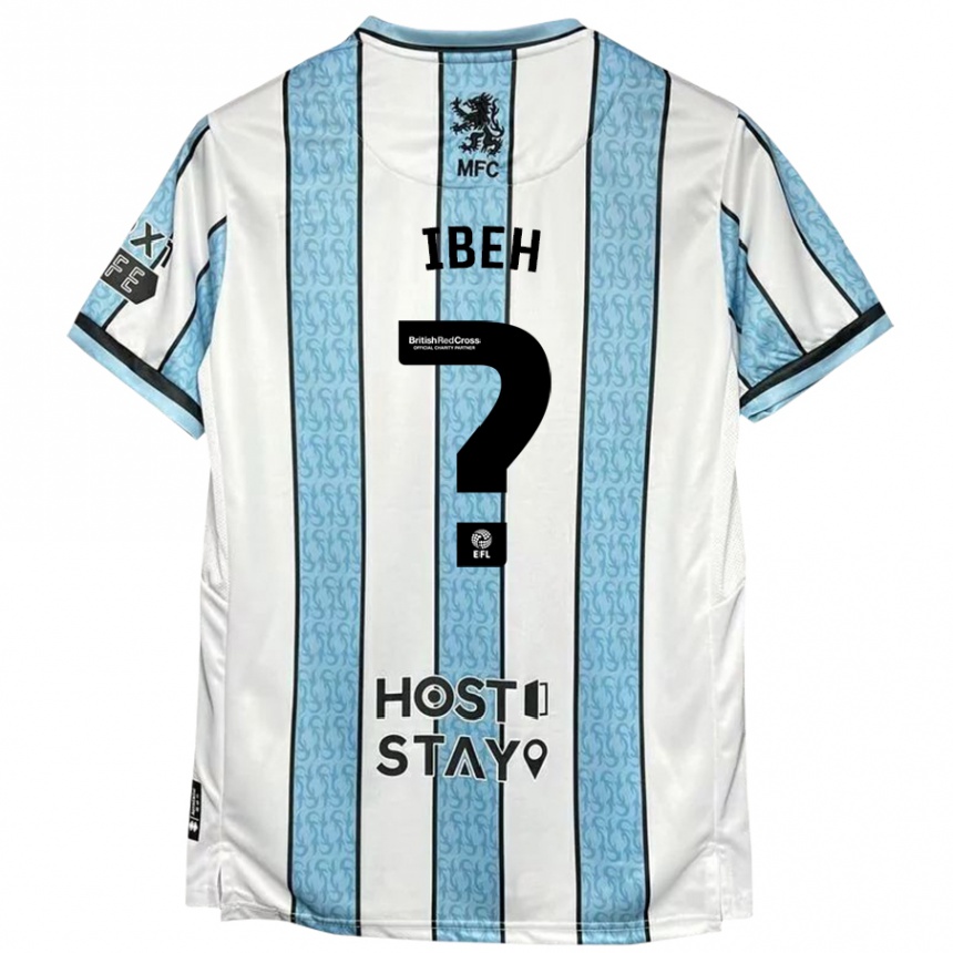 Niño Fútbol Camiseta Cruz Ibeh #0 Blanco Azul 2ª Equipación 2024/25 Argentina