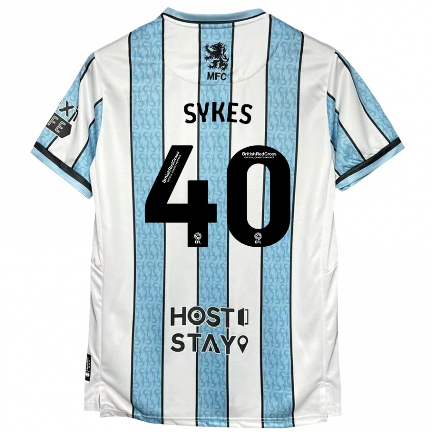 Niño Fútbol Camiseta Cain Sykes #40 Blanco Azul 2ª Equipación 2024/25 Argentina