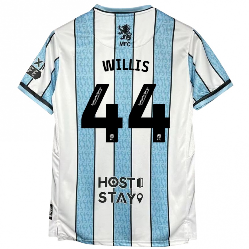 Niño Fútbol Camiseta Pharrell Willis #44 Blanco Azul 2ª Equipación 2024/25 Argentina