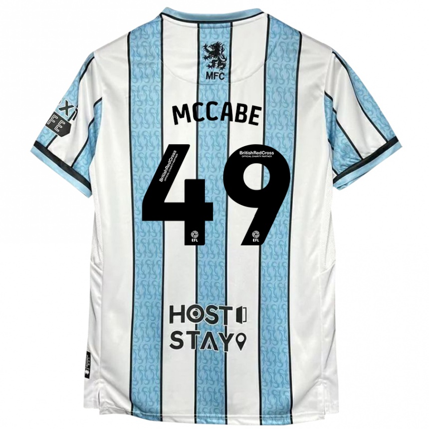 Niño Fútbol Camiseta Law Mccabe #49 Blanco Azul 2ª Equipación 2024/25 Argentina