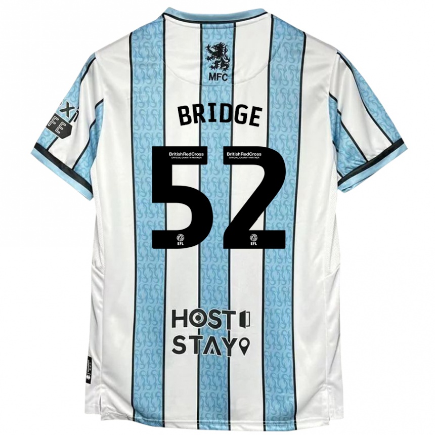 Niño Fútbol Camiseta Aj Bridge #52 Blanco Azul 2ª Equipación 2024/25 Argentina