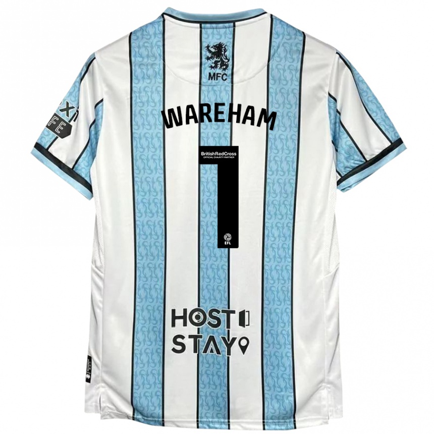 Niño Fútbol Camiseta Laura Wareham #1 Blanco Azul 2ª Equipación 2024/25 Argentina