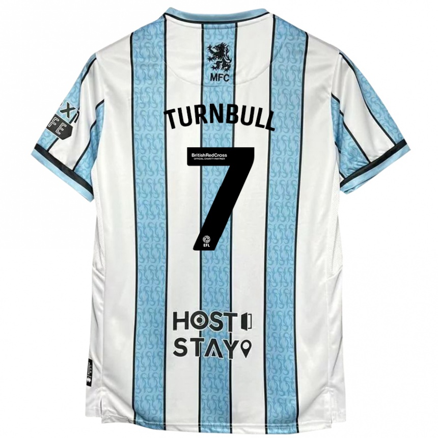 Niño Fútbol Camiseta Ellen Turnbull #7 Blanco Azul 2ª Equipación 2024/25 Argentina