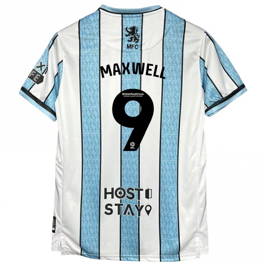 Niño Fútbol Camiseta Armani Maxwell #9 Blanco Azul 2ª Equipación 2024/25 Argentina