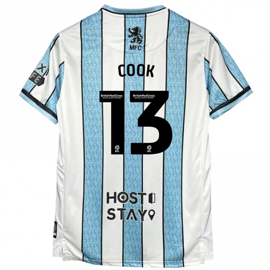 Niño Fútbol Camiseta Ruby Cook #13 Blanco Azul 2ª Equipación 2024/25 Argentina