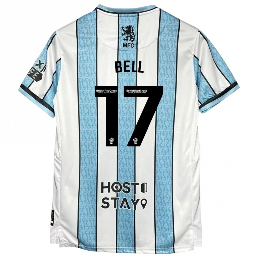 Niño Fútbol Camiseta Millie Bell #17 Blanco Azul 2ª Equipación 2024/25 Argentina