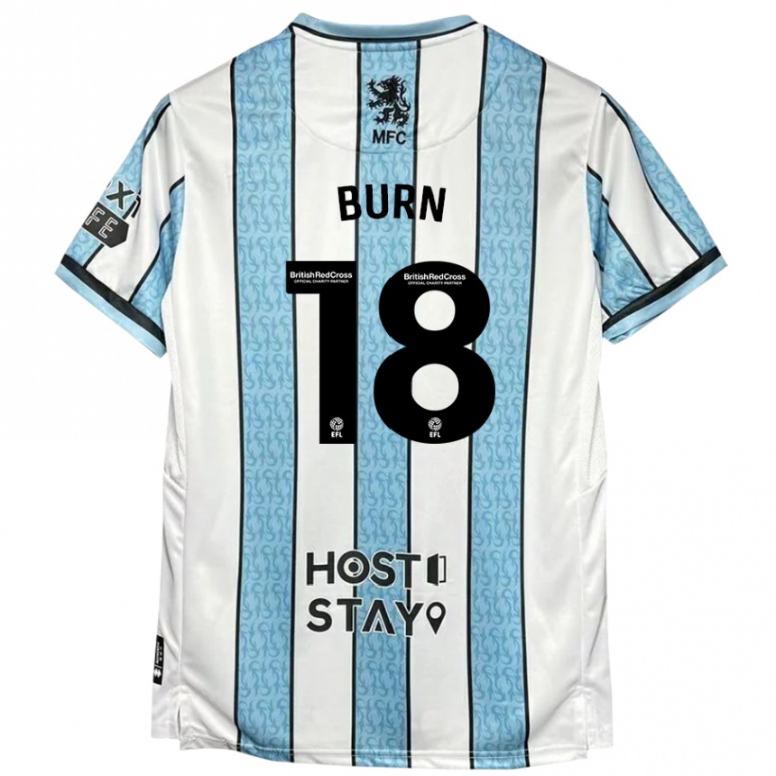 Niño Fútbol Camiseta Sarah Burn #18 Blanco Azul 2ª Equipación 2024/25 Argentina