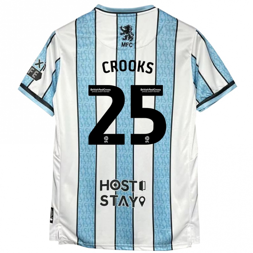 Niño Fútbol Camiseta Matt Crooks #25 Blanco Azul 2ª Equipación 2024/25 Argentina