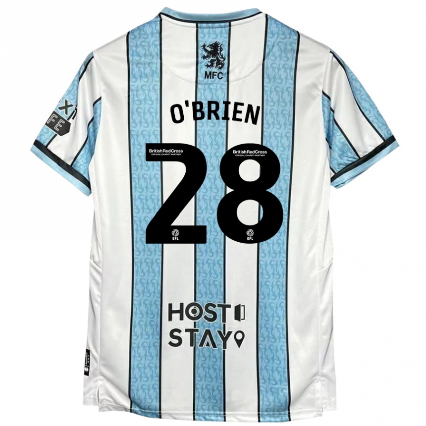 Niño Fútbol Camiseta Lewis O'brien #28 Blanco Azul 2ª Equipación 2024/25 Argentina