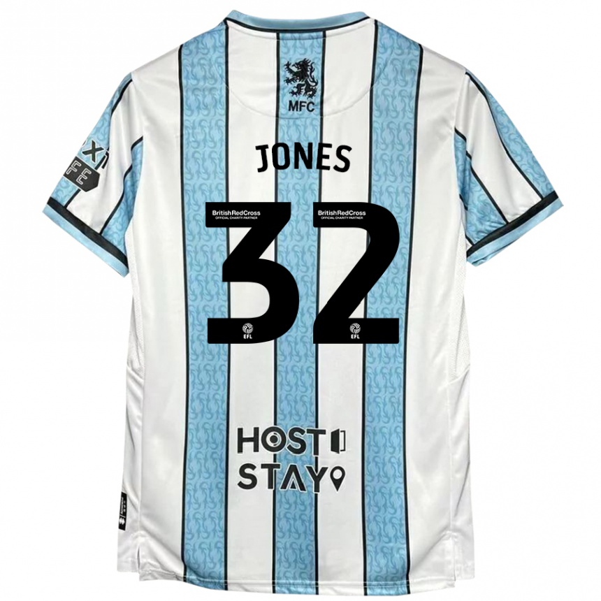 Niño Fútbol Camiseta Jamie Jones #32 Blanco Azul 2ª Equipación 2024/25 Argentina