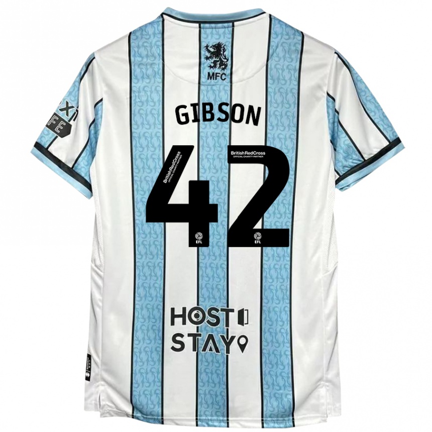 Niño Fútbol Camiseta Joseph Gibson #42 Blanco Azul 2ª Equipación 2024/25 Argentina