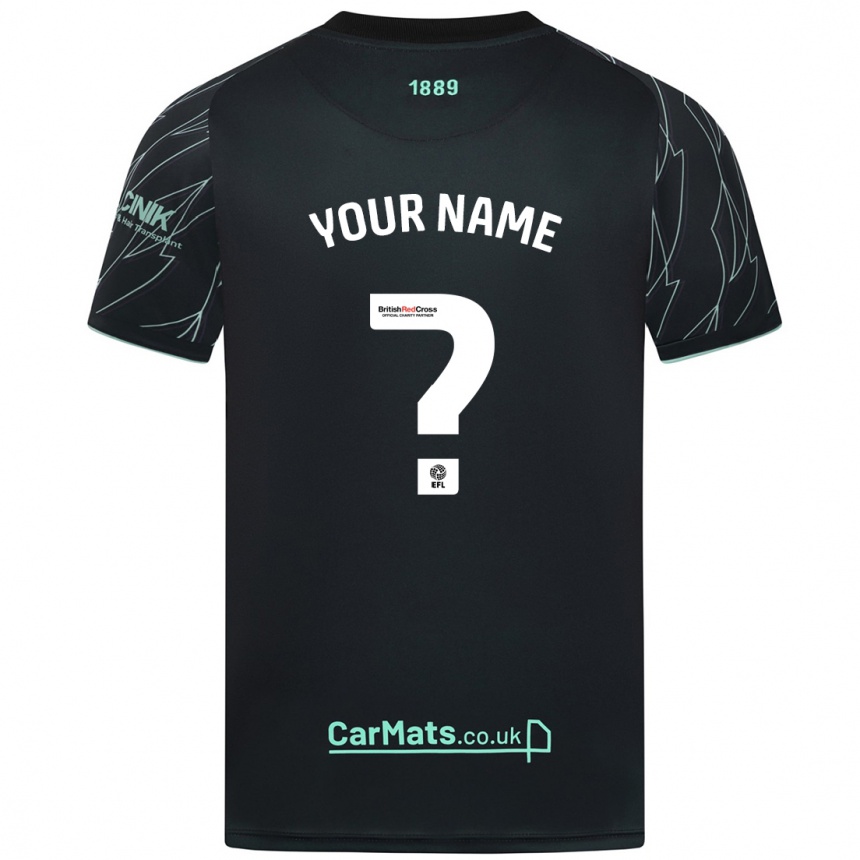 Niño Fútbol Camiseta Su Nombre #0 Negro Verde 2ª Equipación 2024/25 Argentina