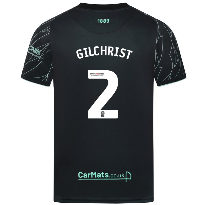 Niño Fútbol Camiseta Alfie Gilchrist #2 Negro Verde 2ª Equipación 2024/25 Argentina