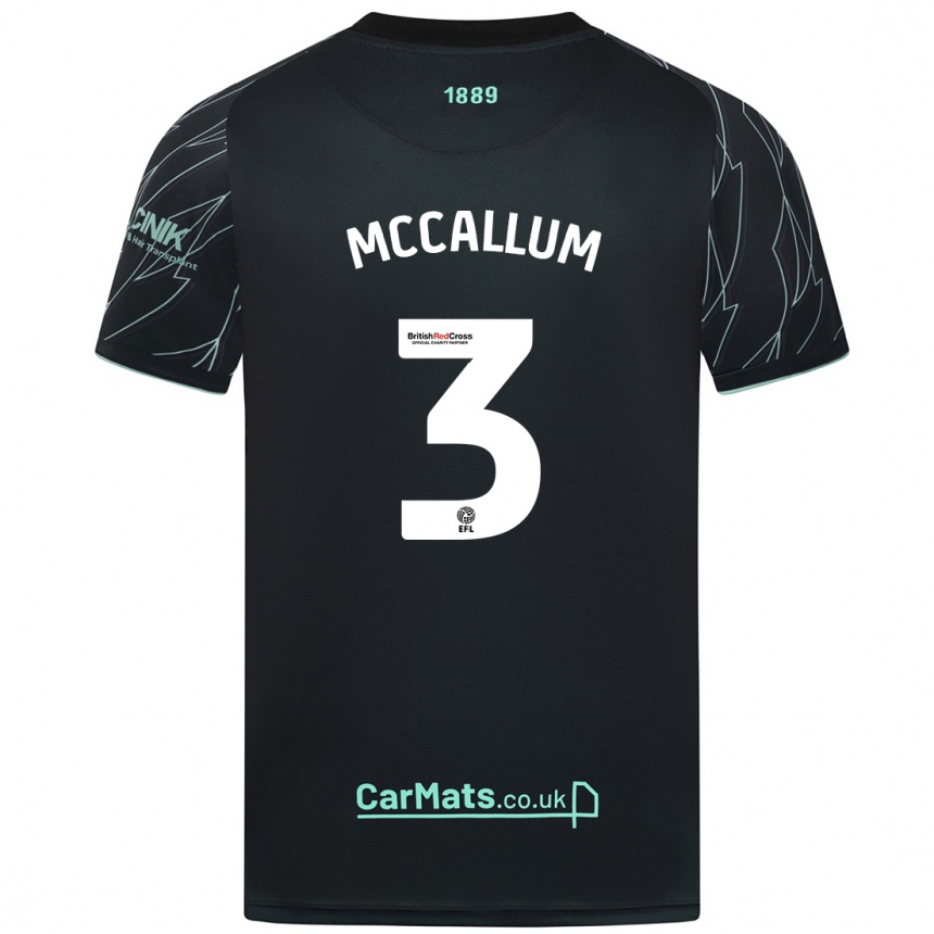 Niño Fútbol Camiseta Sam Mccallum #3 Negro Verde 2ª Equipación 2024/25 Argentina