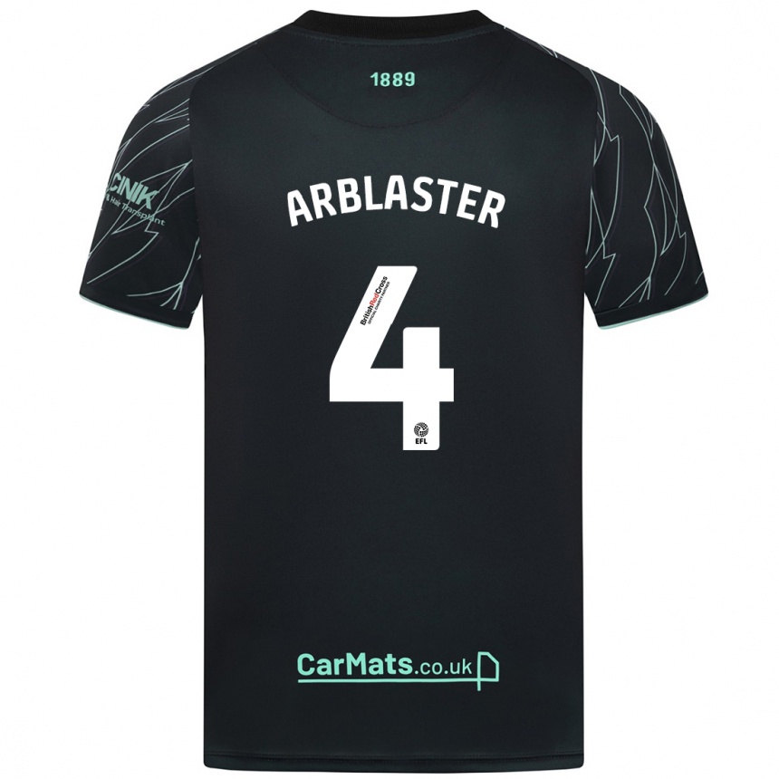 Niño Fútbol Camiseta Oliver Arblaster #4 Negro Verde 2ª Equipación 2024/25 Argentina